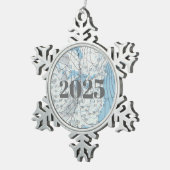 National Weather Map 2025 Tin Sneeuwvlok Ornament (Rechts)