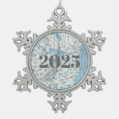 National Weather Map 2025 Tin Sneeuwvlok Ornament (Voorkant)
