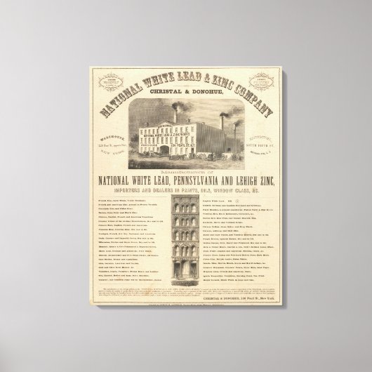 National White Lead and Zinc Company Canvas Afdruk (Voorkant)