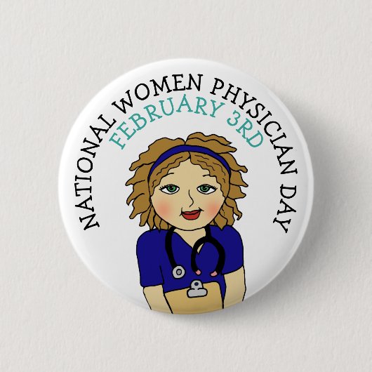 National Women Physician Day 3rd Button (Voorkant)
