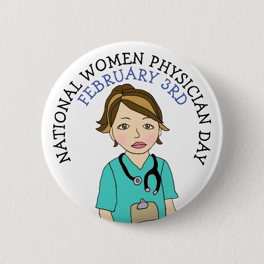 National Women Physician Day 3rd Button (Voorkant)