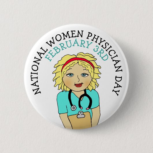 National Women Physician Day 3rd Button (Voorkant)