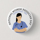 National Women Physician Day 3rd Button (Voorkant)