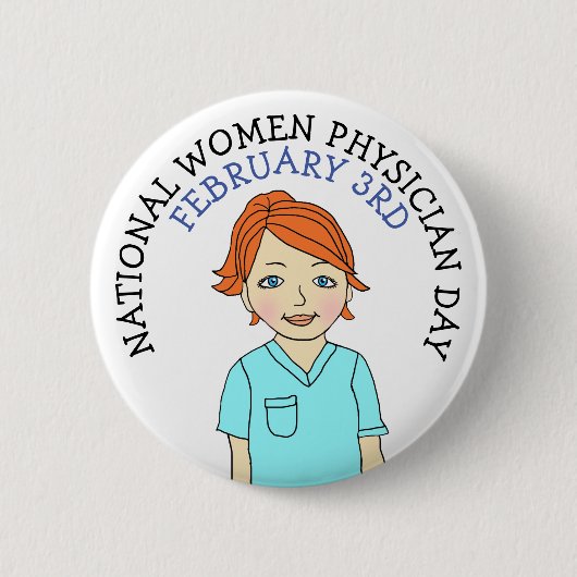 National Women Physician Day 3rd Button (Voorkant)