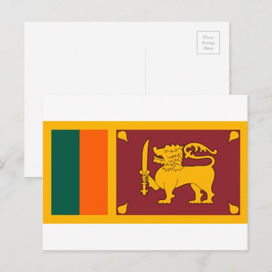 National World Flag Sri Lanka Briefkaart (Voorkant / Achterkant)