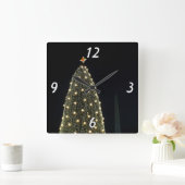 National Xmas Tree & Washington Monument at Night Vierkante Klok (Huis)