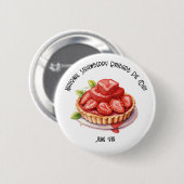Nationale Aardbei Rabarber Pie Day Custom Ronde Button 5,7 Cm (Voorkant /achterkant)