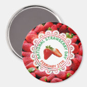 Nationale aardbeiendag 27 februari Magnet (Voorkant / Achterkant)