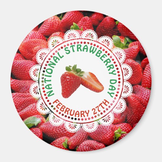Nationale aardbeiendag 27 februari Magnet (Voorkant)