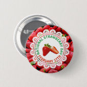 Nationale Aardbeiendag 27 februari Vakantie Pin Ronde Button 5,7 Cm (Voorkant /achterkant)