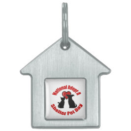 Nationale adoptie van een dag van het huisdier huisdieren naamplaatje