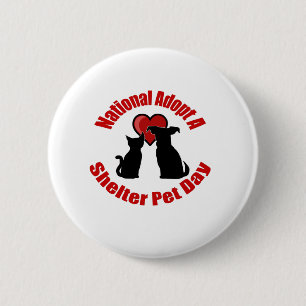 Nationale adoptie van een dag van het huisdier ronde button 5,7 cm