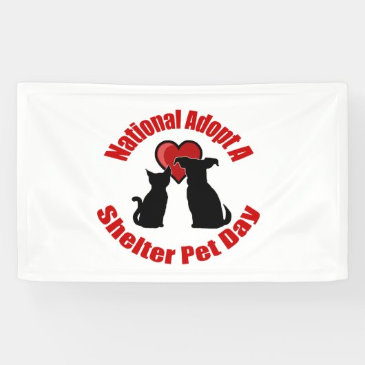 Nationale adoptie van een dag van het huisdier spandoek (Horizontaal)