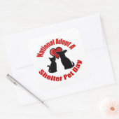Nationale adoptie van een dag van het huisdier vierkante sticker (Envelop)