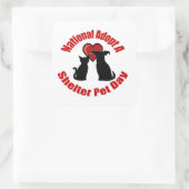 Nationale adoptie van een dag van het huisdier vierkante sticker (Tas)