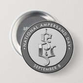 Nationale Ampersanddag, Gotische belettering Ronde Button 7,6 Cm (Voorkant /achterkant)