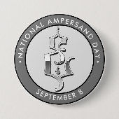 Nationale Ampersanddag, Gotische belettering Ronde Button 7,6 Cm (Voorkant)