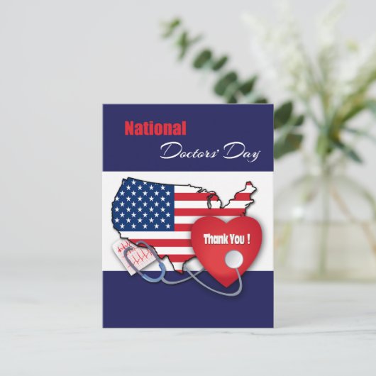 Nationale Artsendag. USA Patriottisch Briefkaart (Staand voorkant)