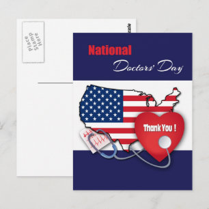 Nationale Artsendag. USA Patriottisch Briefkaart