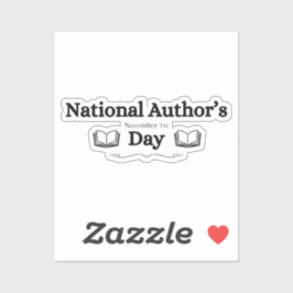Nationale Auteursdag 1 november Tekst en boeken Sticker