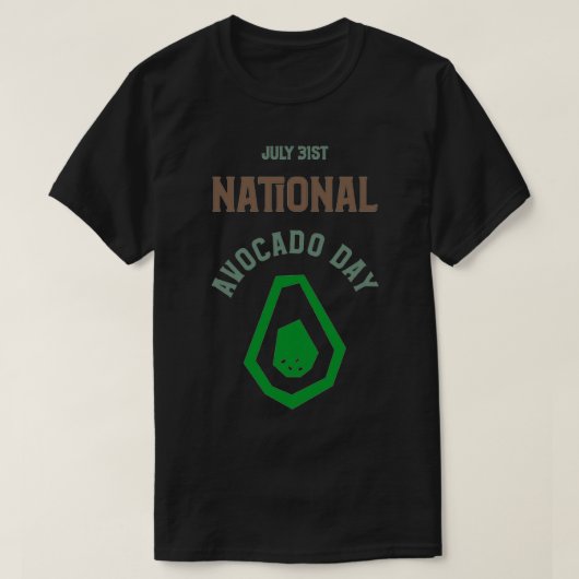 Nationale Avocado Dag 19 T-shirt (Design voorkant)