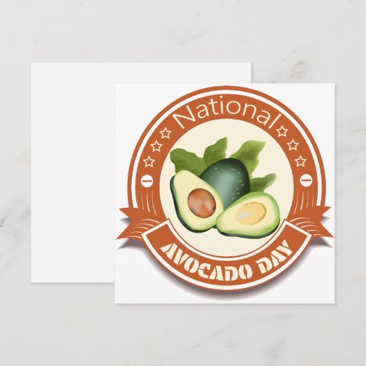 Nationale Avocado Dag Teken en Badge Feestdagenkaart (Voorkant / Achterkant)