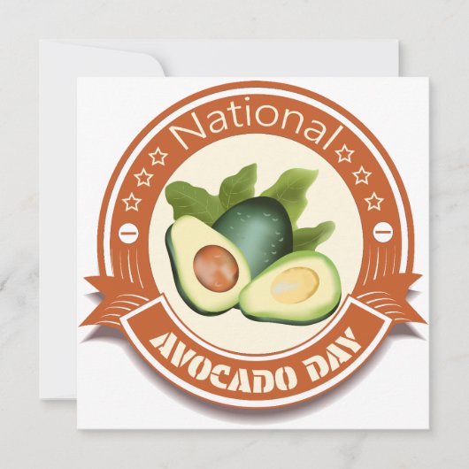 Nationale Avocado Dag Teken en Badge Feestdagenkaart (Voorkant)