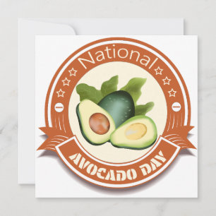 Nationale Avocado Dag Teken en Badge Feestdagenkaart