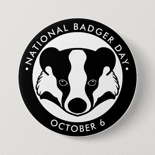 Nationale Badgerdag Ronde Button 7,6 Cm (Voorkant)