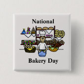 Nationale Bakkerdag Button met bakkerij (Voorkant)
