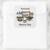 Nationale Bakkerdag-Man in bakkerijStickers Vierkante Sticker (Tas)