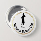 Nationale Bakkerdag Silhouette Name Button (Voorkant /achterkant)