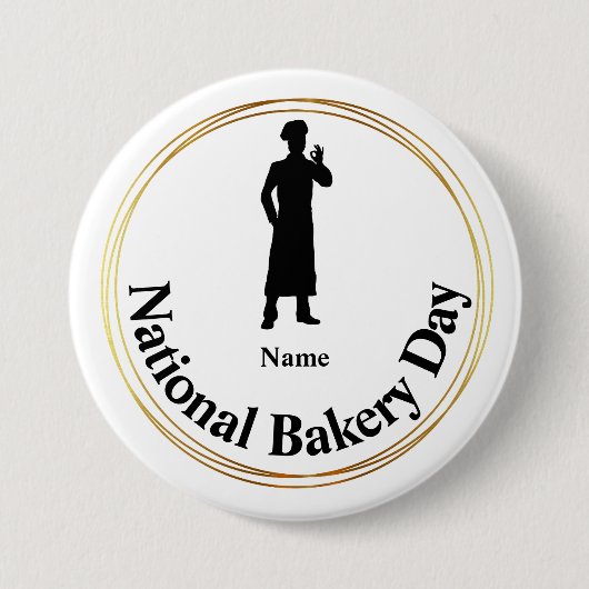 Nationale Bakkerdag Silhouette Name Button (Voorkant)