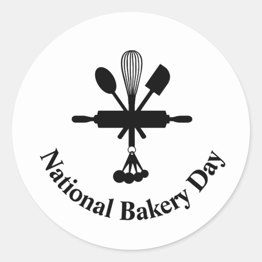Nationale Bakkerdag-Stickers met gereedschap Picto Ronde Sticker (Voorkant)