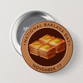 Nationale Baklava Dag, illustratie Ronde Button 7,6 Cm (Voorkant /achterkant)