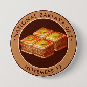 Nationale Baklava Dag, illustratie Ronde Button 7,6 Cm (Voorkant)