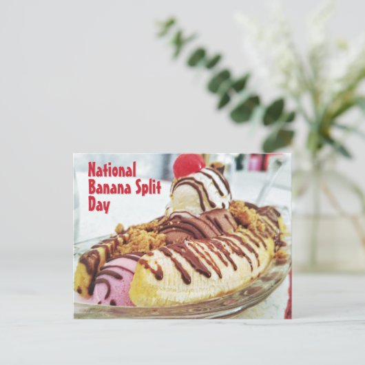 Nationale Banaan Split Dag Briefkaart (Staand voorkant)