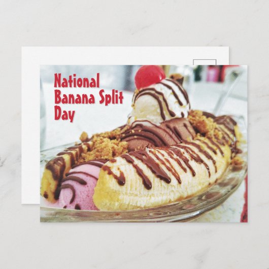 Nationale Banaan Split Dag Briefkaart (Voorkant / Achterkant)