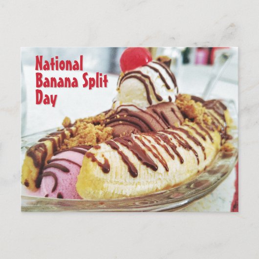 Nationale Banaan Split Dag Briefkaart (Voorkant)