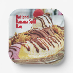 Nationale Banaan Split Dag Papieren Bordje