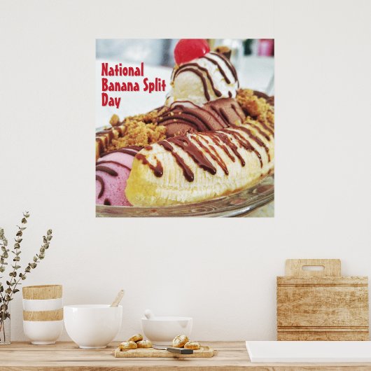Nationale Banaan Split Dag Poster (Keuken)