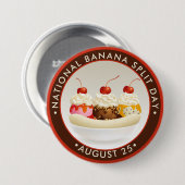 Nationale Banaan Split Dag Ronde Button 7,6 Cm (Voorkant /achterkant)