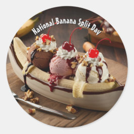 Nationale Banaan Split Dag Ronde Sticker