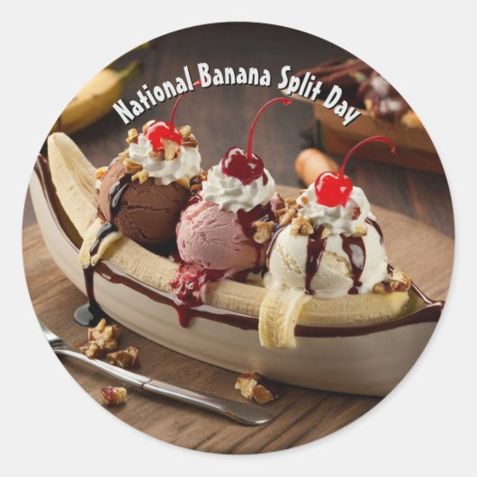 Nationale Banaan Split Dag Ronde Sticker (Voorkant)