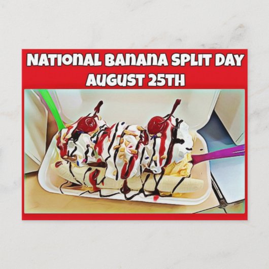 Nationale Banaan Split Dag Voedsel Feestdagen Briefkaart (Voorkant)