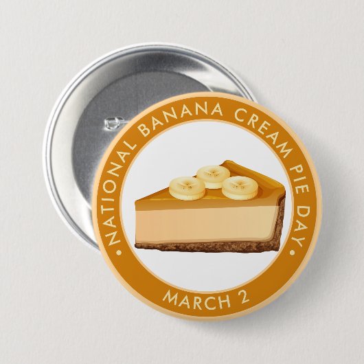 Nationale Bananenroam Pie Day Ronde Button 7,6 Cm (Voorkant /achterkant)