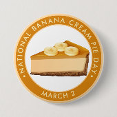Nationale Bananenroam Pie Day Ronde Button 7,6 Cm (Voorkant)