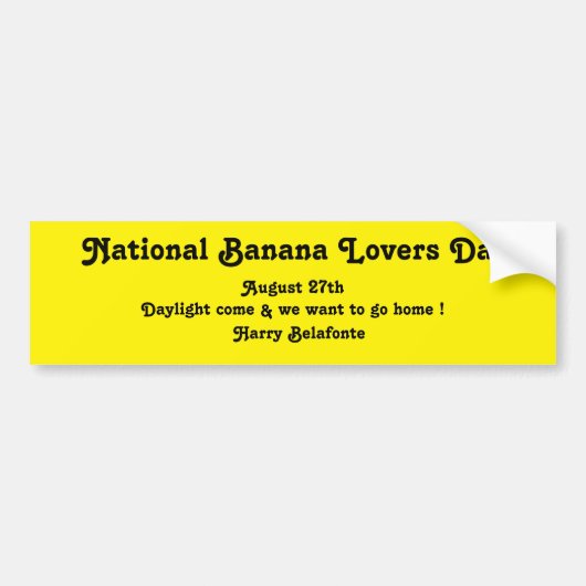 Nationale Bananoverdag Bumpersticker (Voorkant)