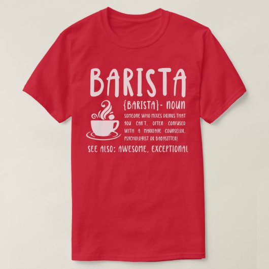 Nationale Barista Dag Barista Definitie 2 T-shirt (Design voorkant)