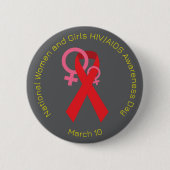 Nationale bewustmakingsdag voor vrouwen en meisjes ronde button 5,7 cm (Voorkant)